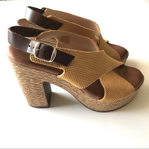 Applause Leather Espadrille Heeled Sandals